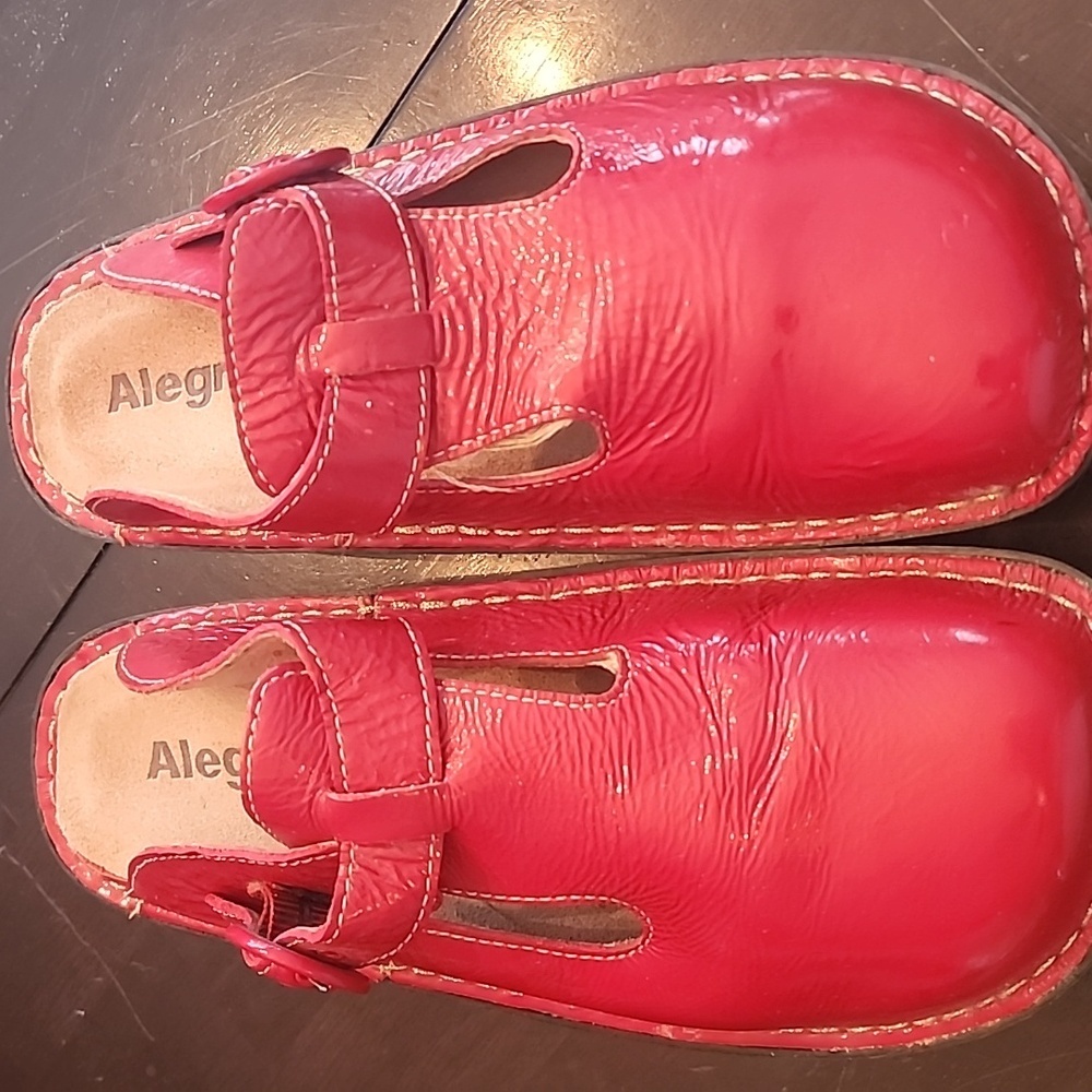 Alegria Size 40, glossy red women's shoes